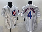 Men's Chicago Cubs #4 Pete Crow-Armstrong White Cool Base Stitched Jersey,baseball caps,new era cap wholesale,wholesale hats